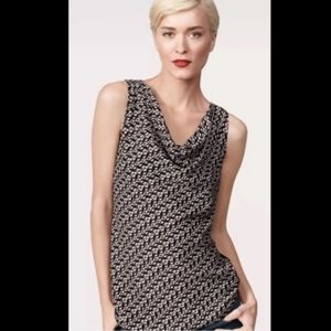 Cabi 829 Cat Lovers Blouse Cowl Drape Top Size M